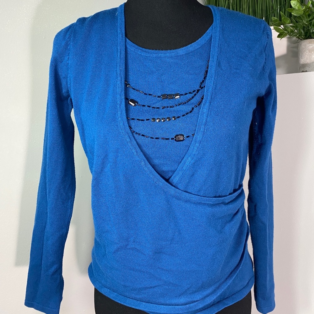 APT. 9 Long Sleeve Blue Tee